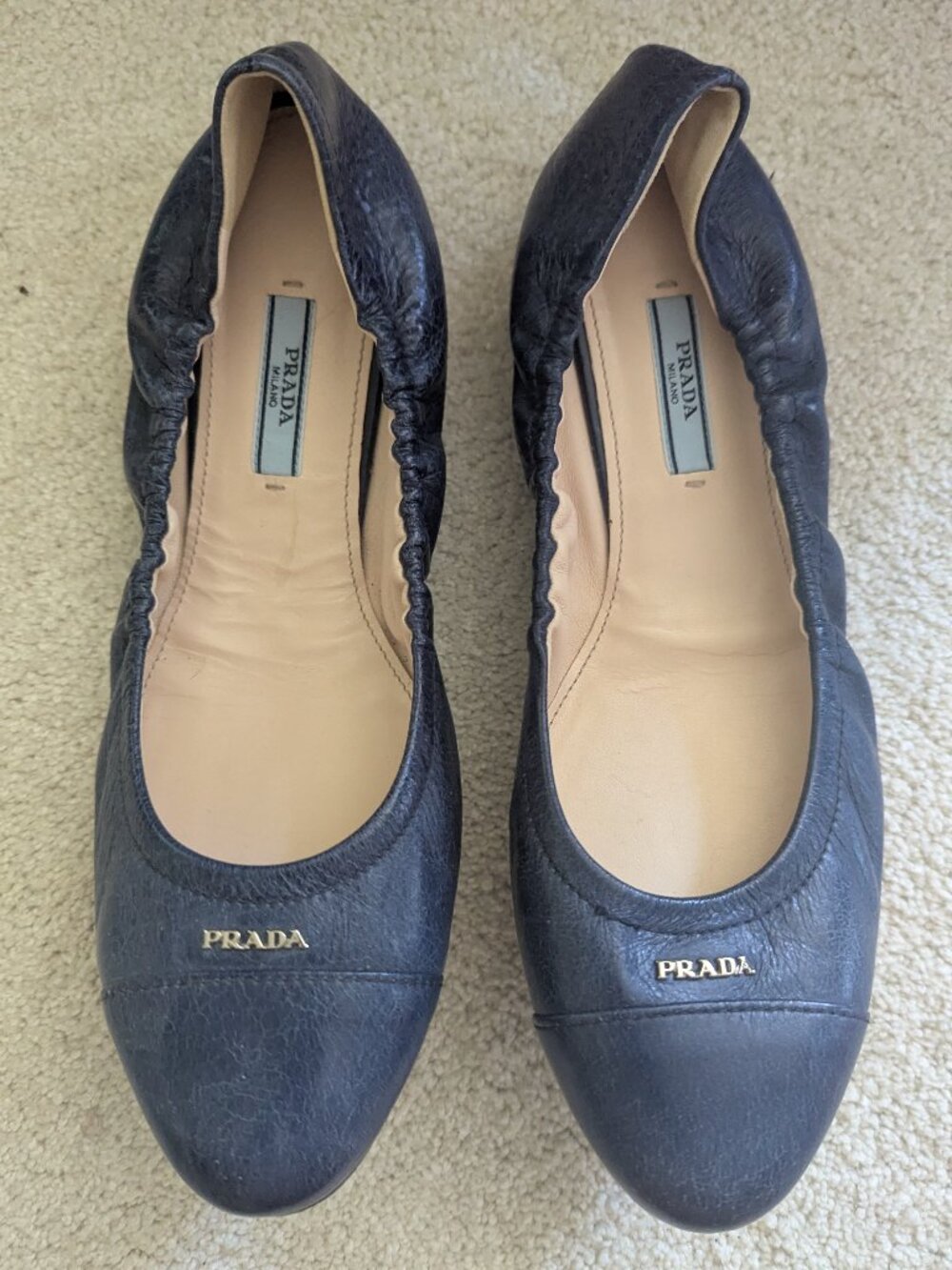 NWOT Prada leather ballet flats